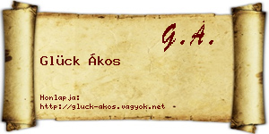 Glück Ákos névjegykártya